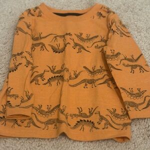 Cat & Jack Orange Dinosaur Long Sleeve Tee
